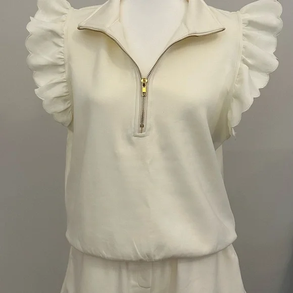 Umgee Cream Ruffle Sleeve Top - Picture 4 of 4